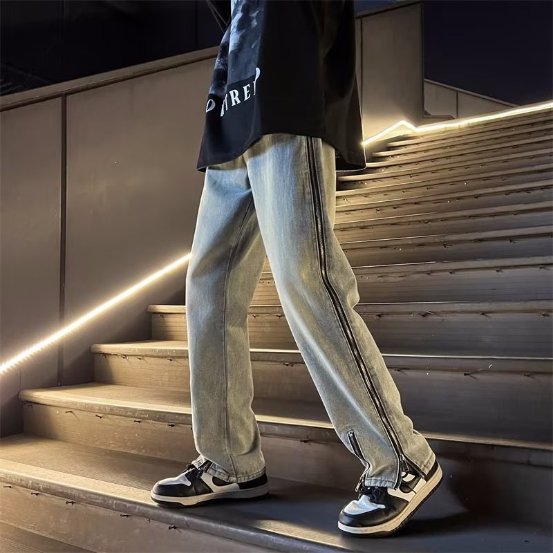 Quần Jeans Dài Ống Rộng Thời Trang Dành Cho Nam