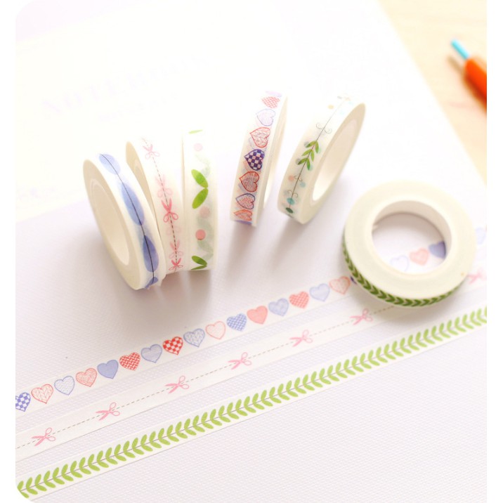 Washi tape cute băng dính giấy họa tiết nhiều màu sắc được chọn phân loại BMBooks