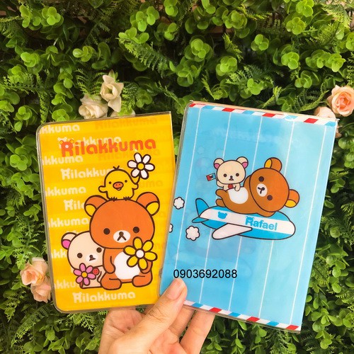 Bao bọc hộ chiếu/ passport Plastis dẻo Gấu Rilakkuma