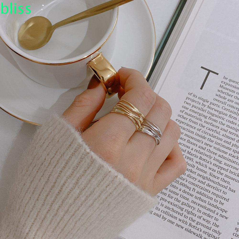 BLISS Trendy Jewelry Adjustable Party Jewelry Finger Ring Thumb Ring Winding Line Multilayer Knuckle Rings Geometric For Women Fashion Accessories/Multicolor