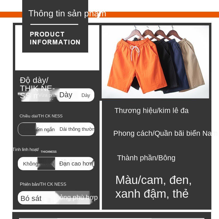 ☫✎✓Quần short nam mùa hè cotton phong cách mới dài ống suông thời trang sành điệu cá tính Hàn Quốc