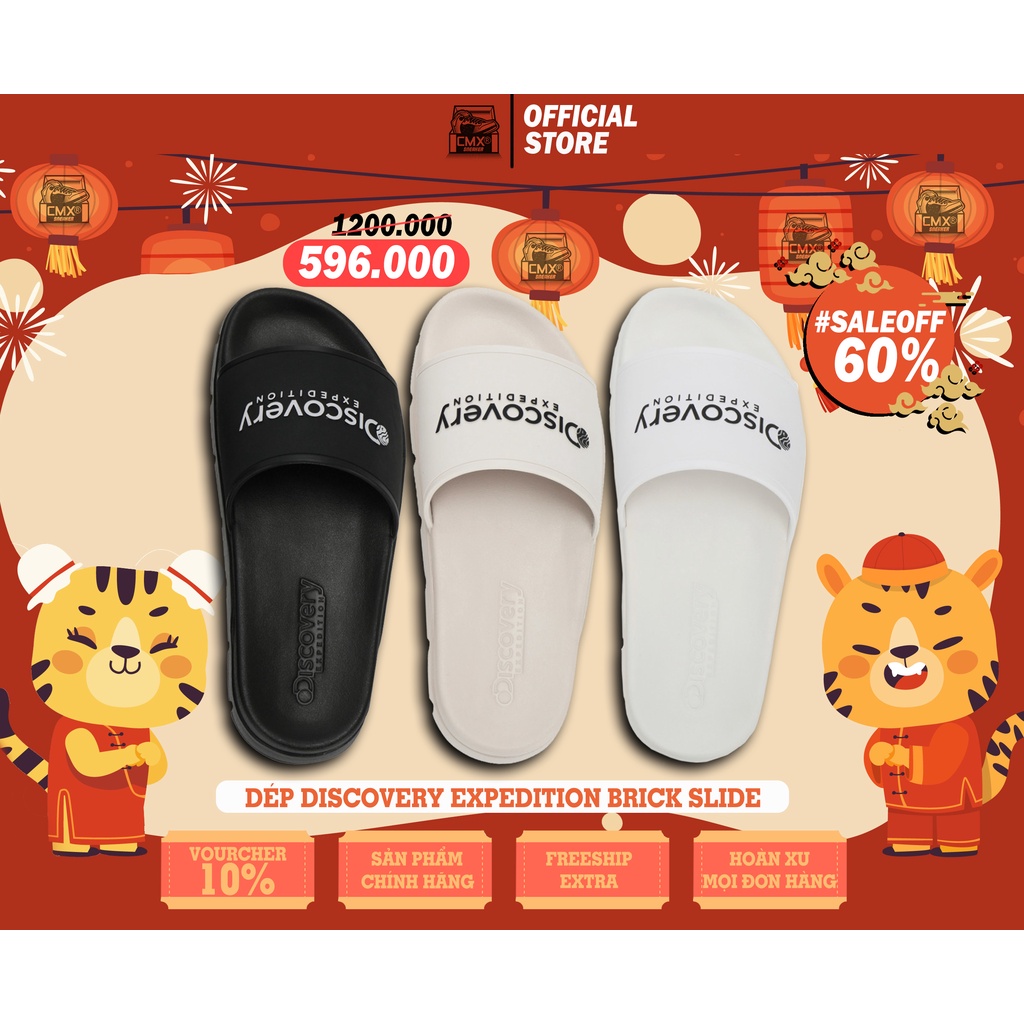 Dép Discovery Expedition Brick Slide ( BEIGE - TRẮNG - ĐEN ) - REAL AUTHENTIC 100%