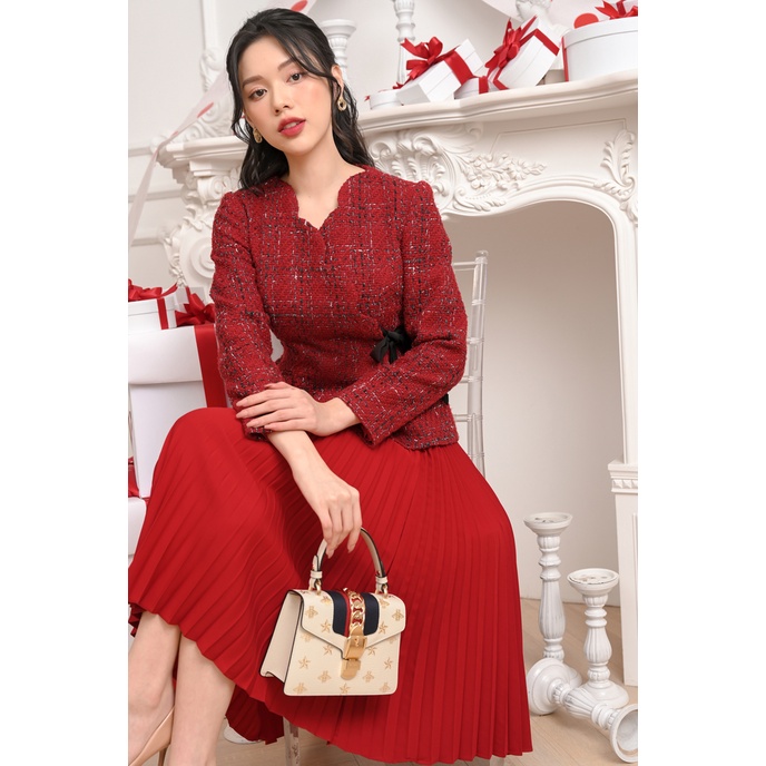[Mã BMBAU300 giảm 7% đơn 499K] Áo khoác dạ tex Rose Vest kiêu kì [VE121021]