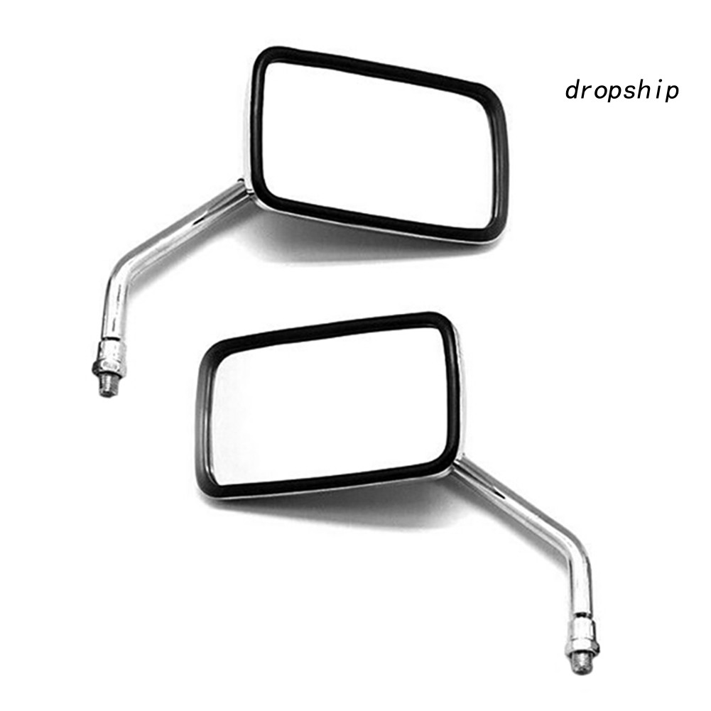 Set 2 Gương Chiếu Hậu Hình Chữ Nhật 10mm Thông Dụng Gắn Tay Lái Xe Máy