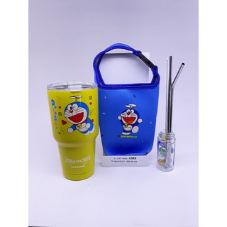 COMBO DOREMON  GIÁ RẺ BẤT NGỜ GỒM ( 1 LY + 1 TÚI + 1 BỘ ỐNG HÚT)