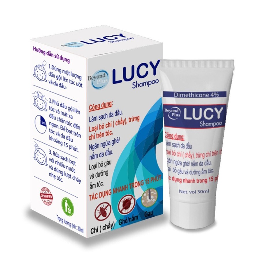 Dầu Gội Trị Chí, Trứng Chí Gàu - Ngăn Ngừa Ghẻ, Vảy Nến, Nấm Da Đầu LUCY 30ml-0804037