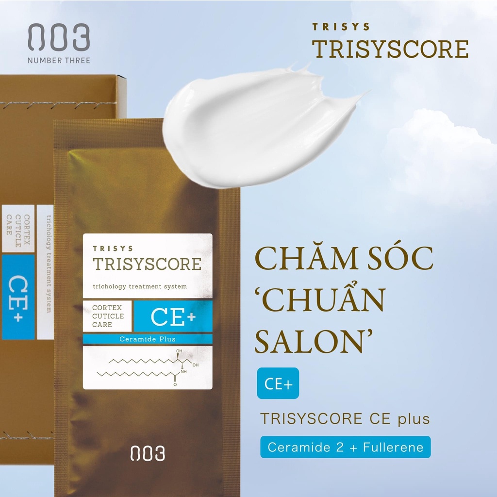 KEM HẤP SIÊU BÓNG MƯỢT TẠI NHÀ TRISYCORE CE PACK 003 NUMBER THREE 12MLx4 CỦA NHẬT BẢN.