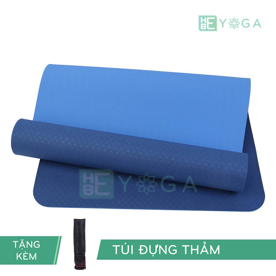 THẢM YOGA RELAX TPE ECO 6MM 2 LỚP MÀU XANH ( TẶNG KÈM TÚI)