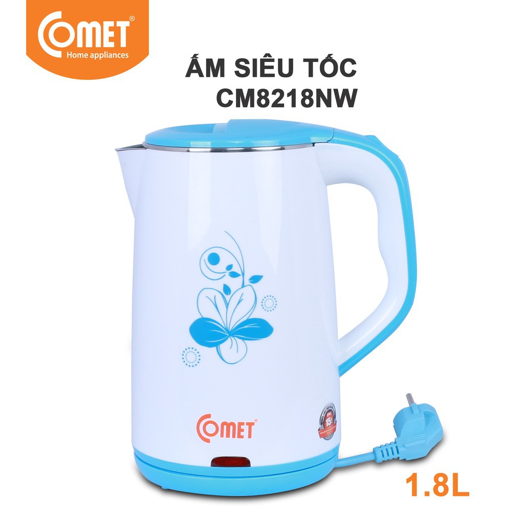 Bình đun siêu tốc inox 304 1.8L COMET - CM8218