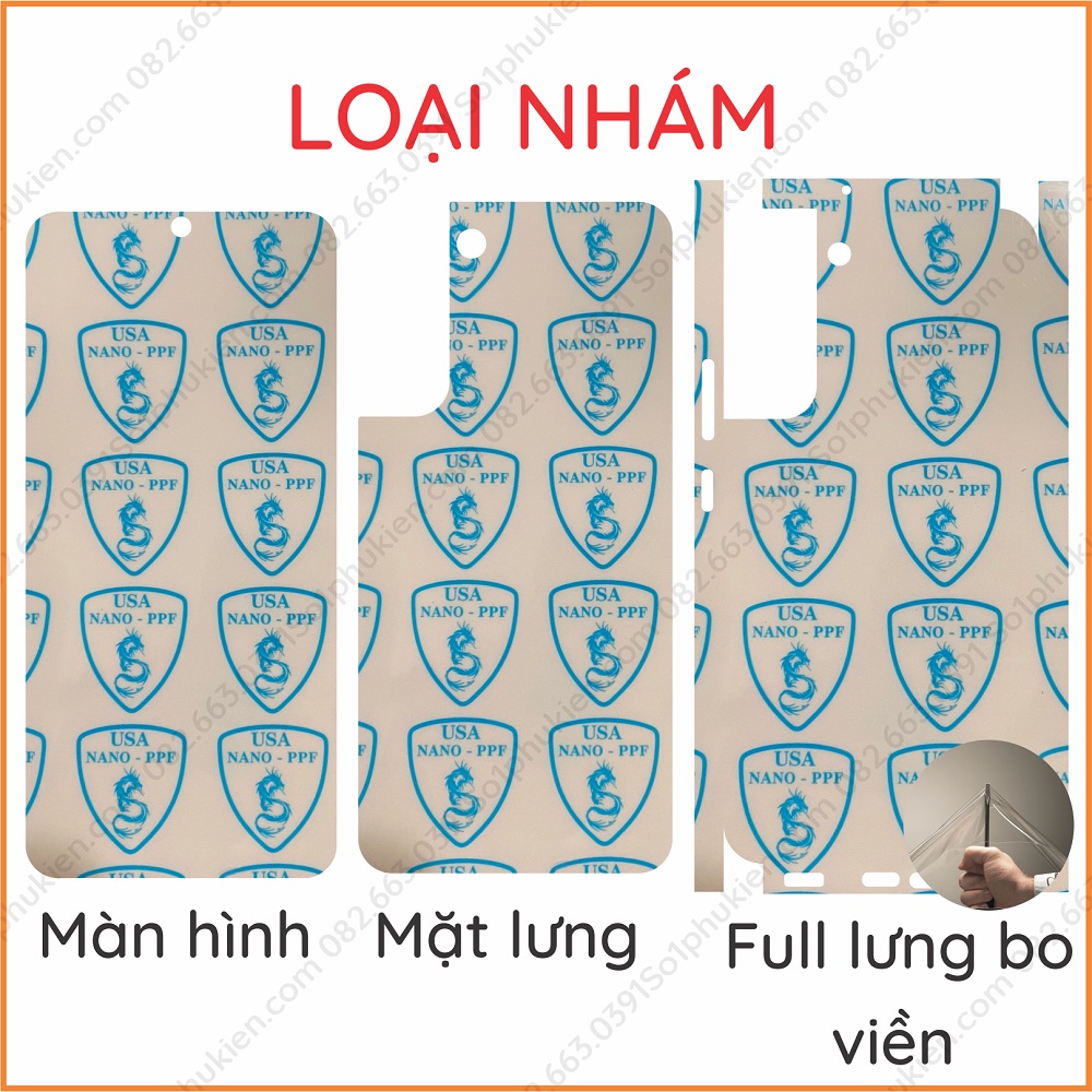 Dán PPF Samsung S22 5G , S22+ 5G (S22 plus 5G) loại trong, nhám, da cá sấu dành cho màn hình, lưng cam, lưng cam bo vền