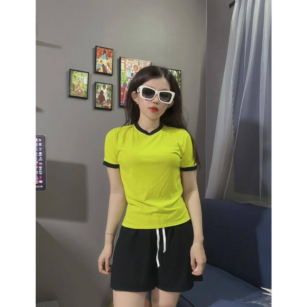 ĐỒ BỘ ĐÙI MẶC NHÀ MÙA HÈ CHẤT THUN GÂN PHỐI NHIÈU MÀU HOTTREN-TQ6