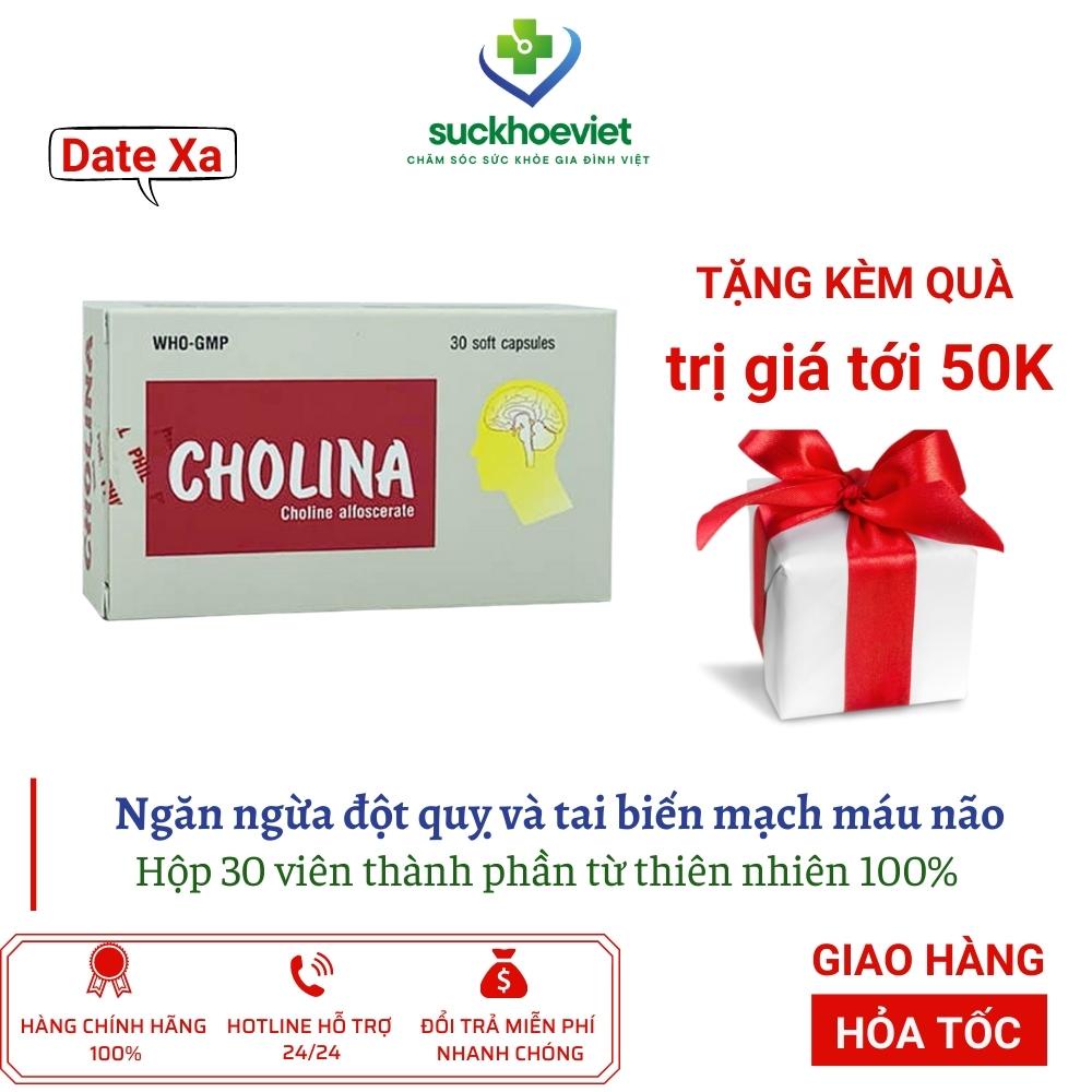 Viên uống Cholina 400mg hỗ trợ đột quỵ hộp 30 viên