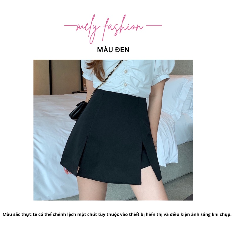 Quần giả váy nữ chữ A cạp cao xẻ tà có bigsize đẹp phong cách trẻ trung duyên dáng năng động Mely Fashion CV11