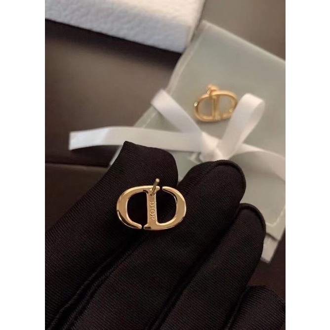 Khuyên tai DIOR bạc 925 hình CD thời trang Hàn Quốc sang trọng cho nữ