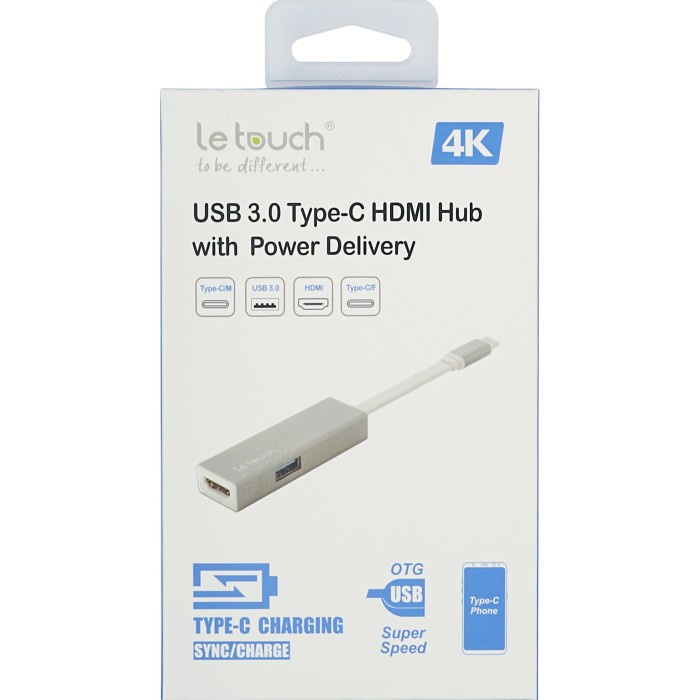 [Hàng Chính Hãng] Cáp Chuyển Đổi Cổng LE TOUCH USB 3.0 TYPE-C HDMI Hub with Power Delivery