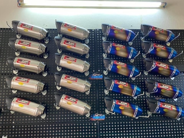 Sét Pô AHM M3 Titan - Inox " luôn cổ pas " kèm tiêu tiện CNC