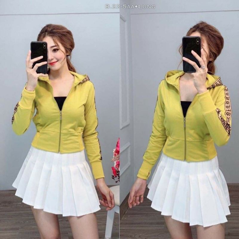 Áo Khoác Chống Nắng Lửng Nữ 5 Túi. Áo Khoác Thun Croptop Nữ