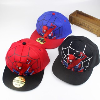 Mũ lưỡi trai thêu siêu nhân người nhện cho bé trai màu xanh, màu đen, màu đỏ E163