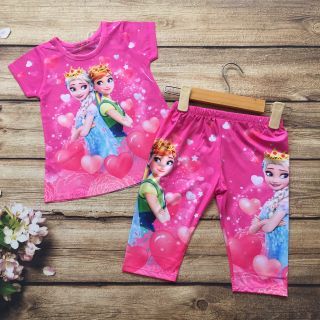 Bộ bé gái in elsa 3D thun lạnh - follow shop quần áo đẹp trẻ em