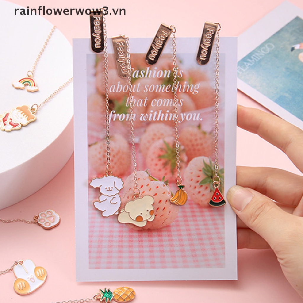 Thẻ Đánh Dấu Trang Sách Bằng Kim Loại Mặt Dây Dễ Thương