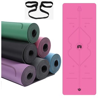 Thảm yoga PU cao su 5mm (Tặng túi đựng và dây buộc thảm) Cao Cấp