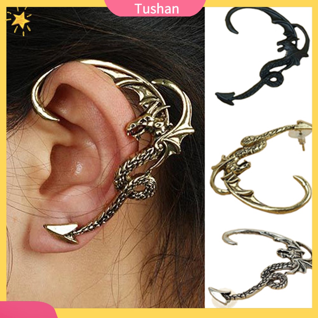 Khuyên kẹp vành tai họa tiết rồng cổ điển sang trọng cho nữ