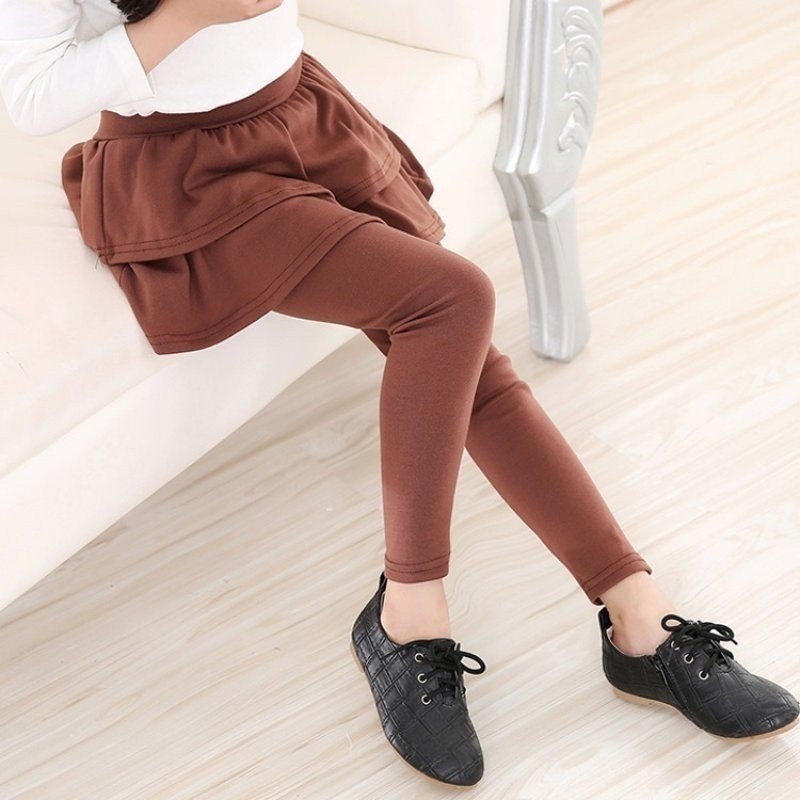 Quần dài phối chân váy xếp tầng đáng yêu cho bé gái