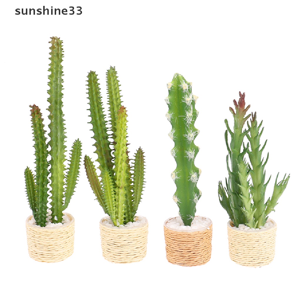 Chậu Cây Xương Rồng Giả Trang Trí Nhà Búp Bê