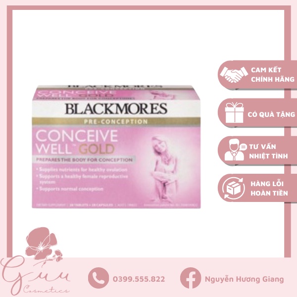 Viên uống tăng khả năng thụ thai, bổ trứng Blackmore Conceive Well Gold 56 viên