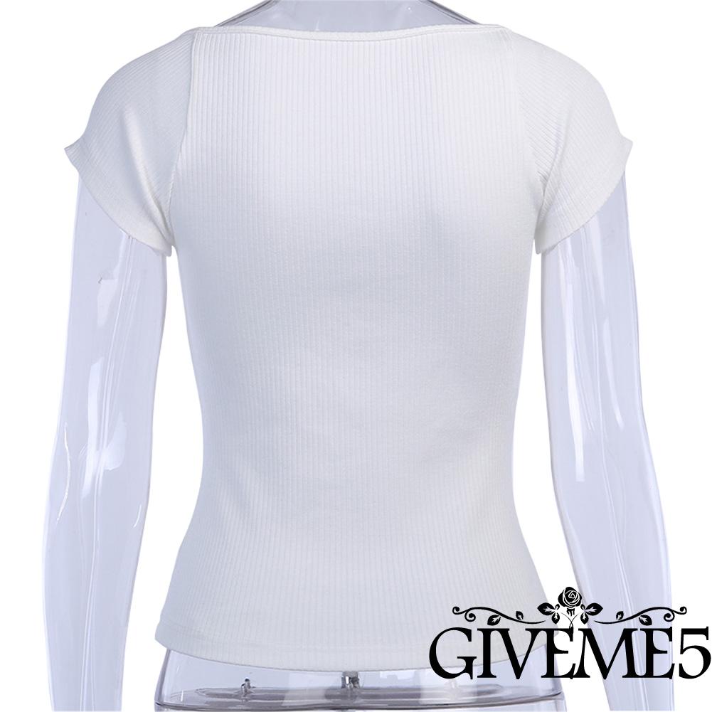 Crop top kiểu áo vest ngắn tay ôm dáng cho nữ