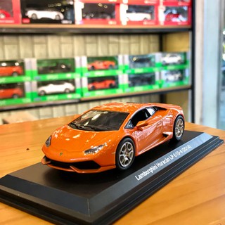 Mô hình trưng bày siêu xe Lamborgini Huracan LP610 hãng LEO tỉ lệ 1:43 màu cam