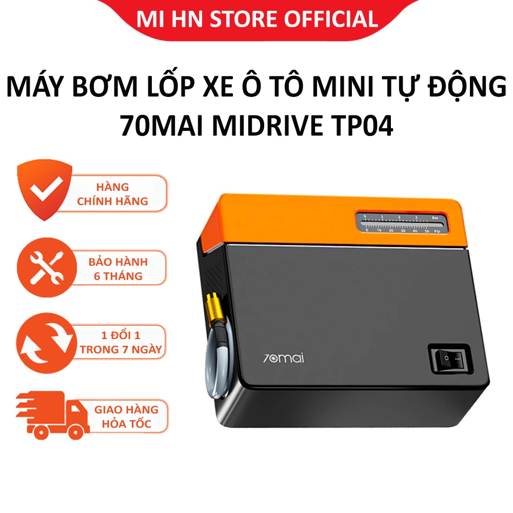 Máy bơm lốp xe ô tô Xiaomi 70MAI Midrive TP04 - Bảo hành 6 tháng - Shop Mi HN Offical Store
