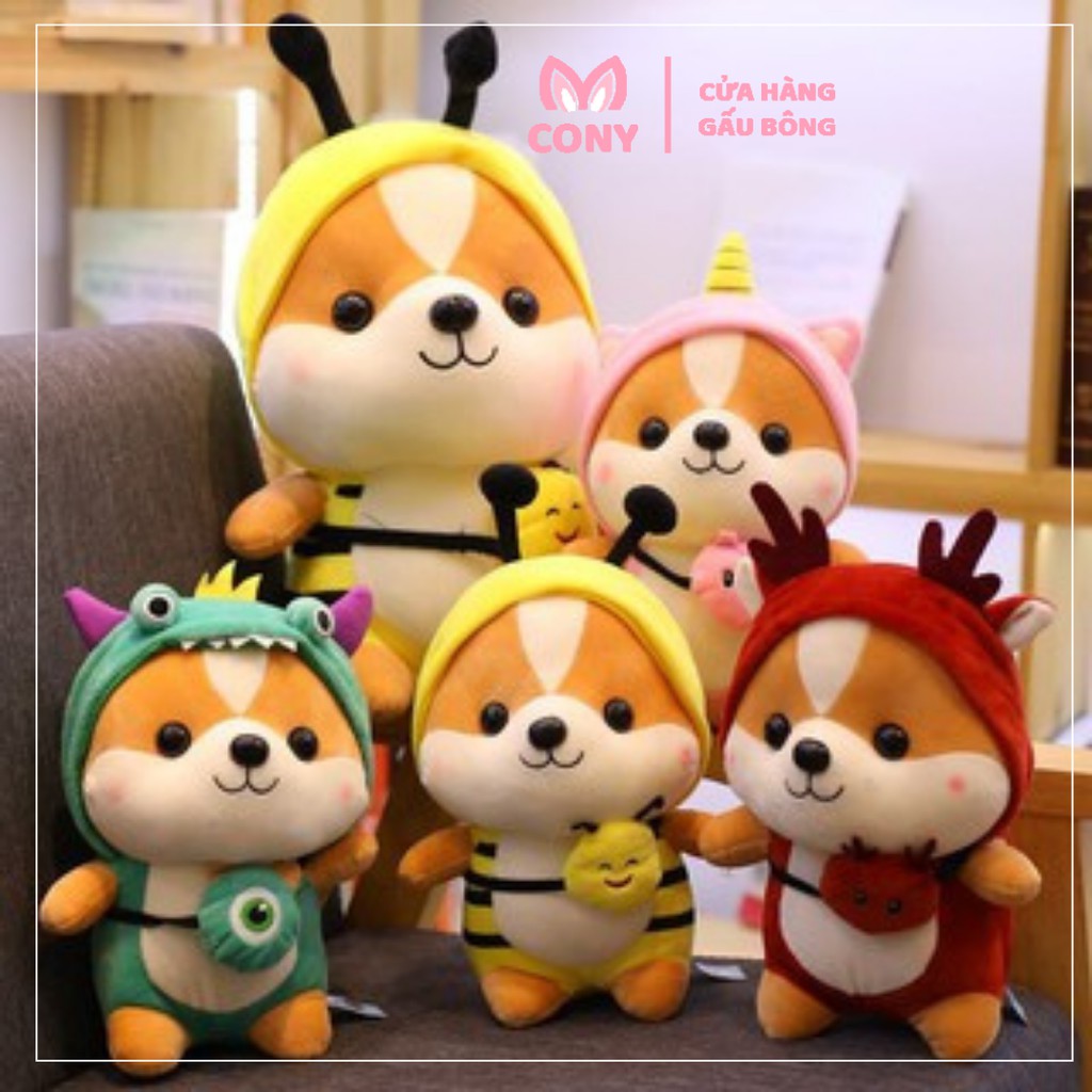 Gối ôm gấu bông cho trẻ chó bông siba cosplay mềm mịn vải co giãn 4 chiều - CONY