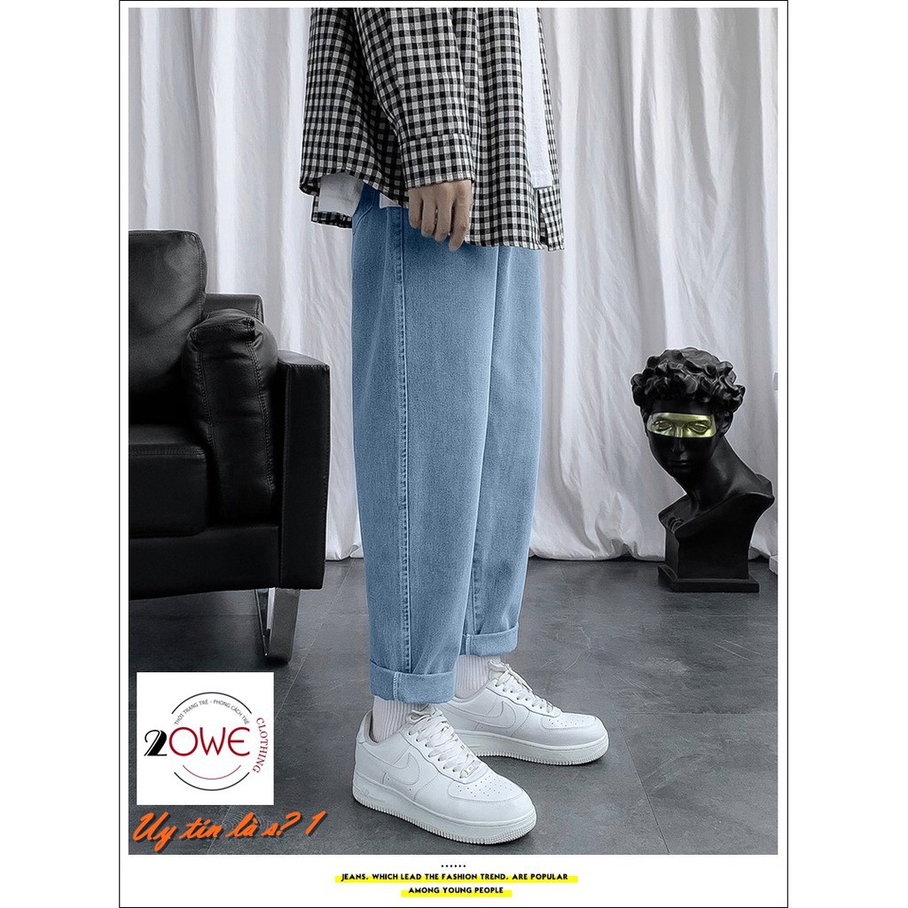 Quần jeans nam,jean nam, baggy nam, quần bò nam, xanh đen nam nữ, ống rộng , dáng xuông,  rộng, Style hàn quốc
