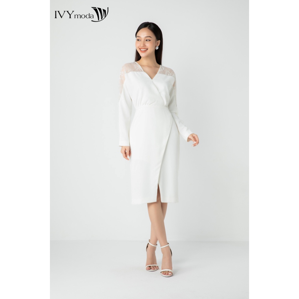 Đầm ôm phối ren IVY moda MS 48M6903