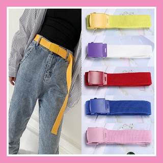 Thắt lưng nữ vải canvas bản nhỏ mặt vuông thời trang cao cấp sành điệu cá tính trẻ trung năng động TL05