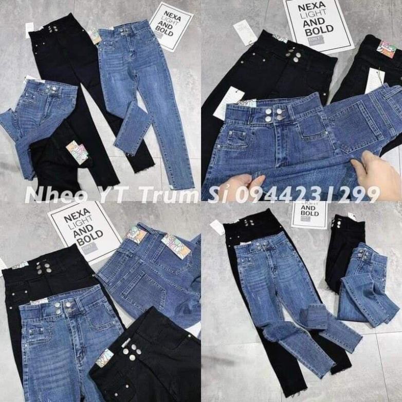QUẦN BÒ CẠP CAO 4 KHUY NỮ CO GIÃN TÔN DÁNG CHẤT JEAN DÁNG ÔM THỜI TRANG BANAMO FASHION QUÂN BÒ 4 KHUY 762 !