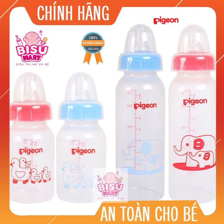 Bình Sữa Pigeon 240ml- 120ml: Bình Sữa cổ nhỏ PP Tiêu Chuẩn