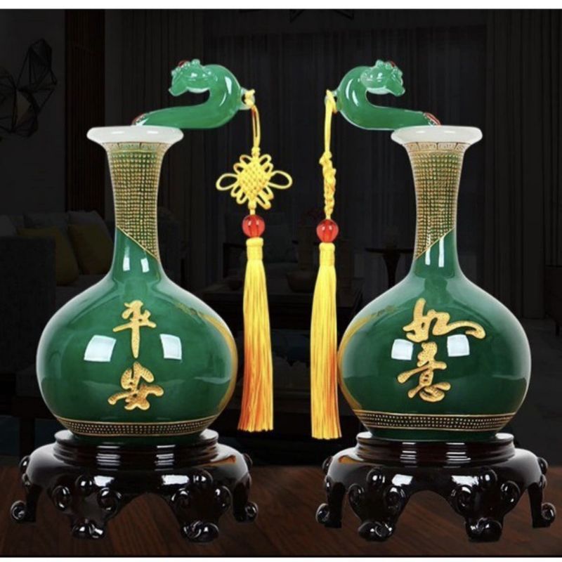 1 Đôi Bình tài lộc như ý, bình hút lộc mang lại thịnh vượng cho người sử dụng được để ban thần tài, quà tặng