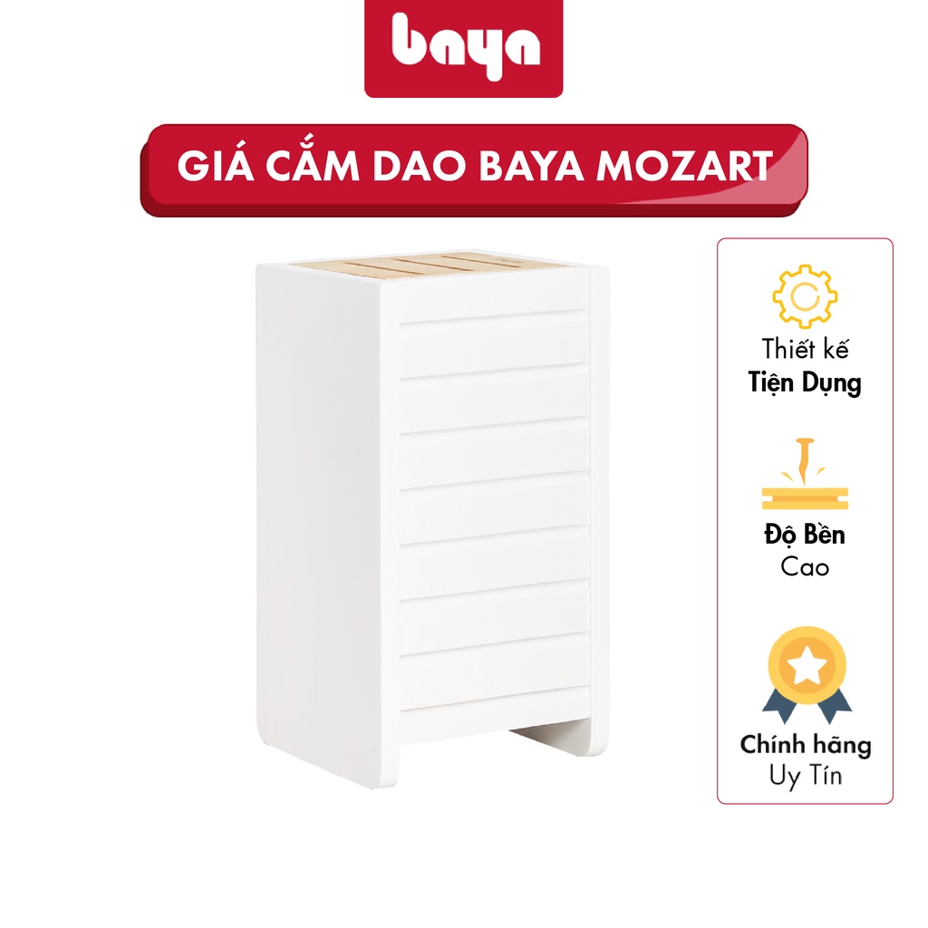 Giá Cắm Dao BAYA MOZART Thiết Kế Tiện Lợi, An Toàn Tiết Kiệm Không Gian Phòng Bếp, Chất Liệu Gỗ Cao Cấp Bền, Đẹp 1092653
