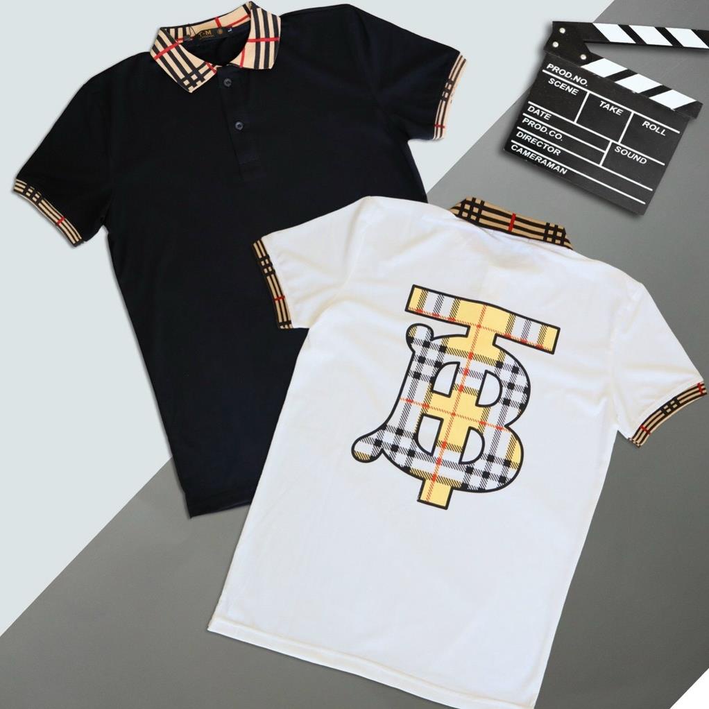 ÁO THUN BURBERRY CÓ HỌA TIẾT CỔ VÀ VIỀN TAY DÀNH CHO NAM NỮ COUPLE SIÊU HOTTREND New