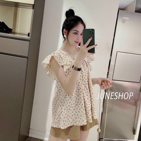 Áo bầu công sở, áo bầu hoa nhí mẫu thiết kế mới
