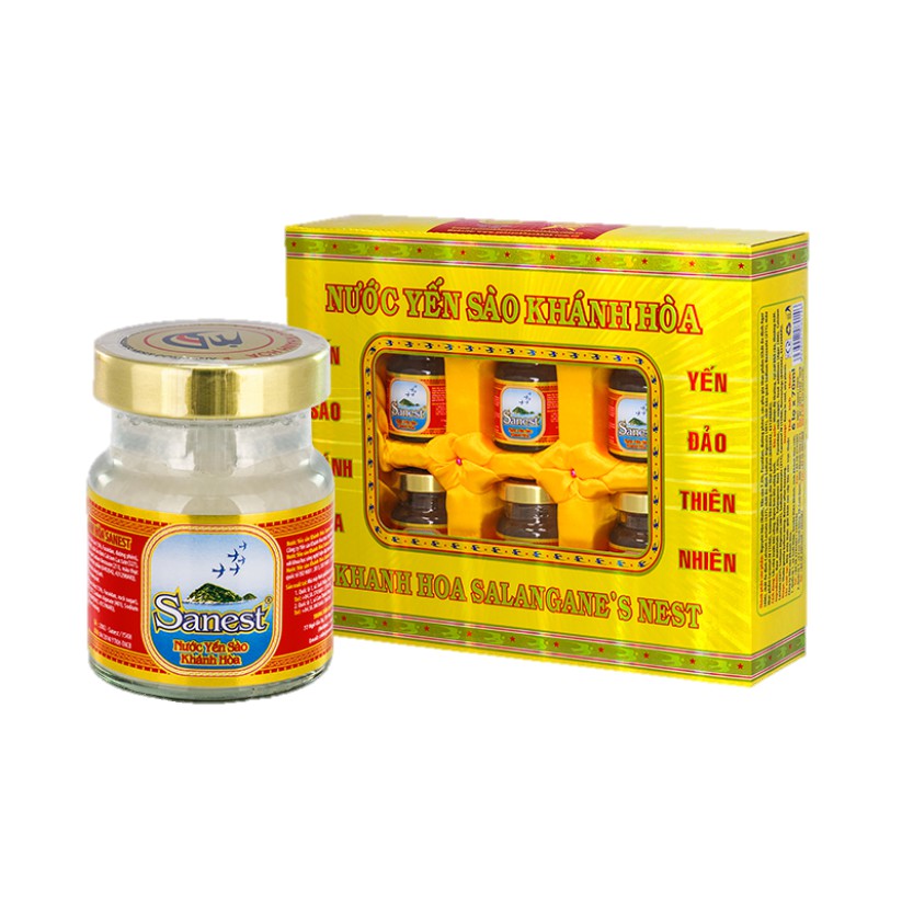 Nước Yến Sào Khánh Hòa Sanest - Có Đường (Hộp 6 Lọ X 70ml/Lọ)