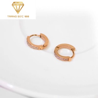 Bông tai Titan Nữ Khoen đá BTT16