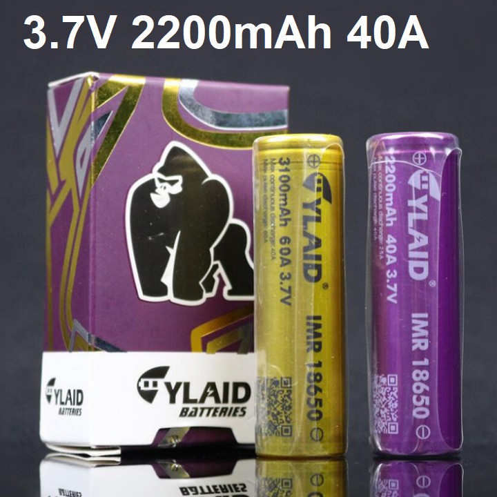 Pin cylaid 2200mah xả 40A pin sạc loại 3.7v 18650