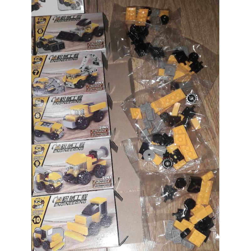 Sét Lego_Lắp ráp Xe công trình 10 chiếc 52010 có nhiều chi tiết bằng nhựa