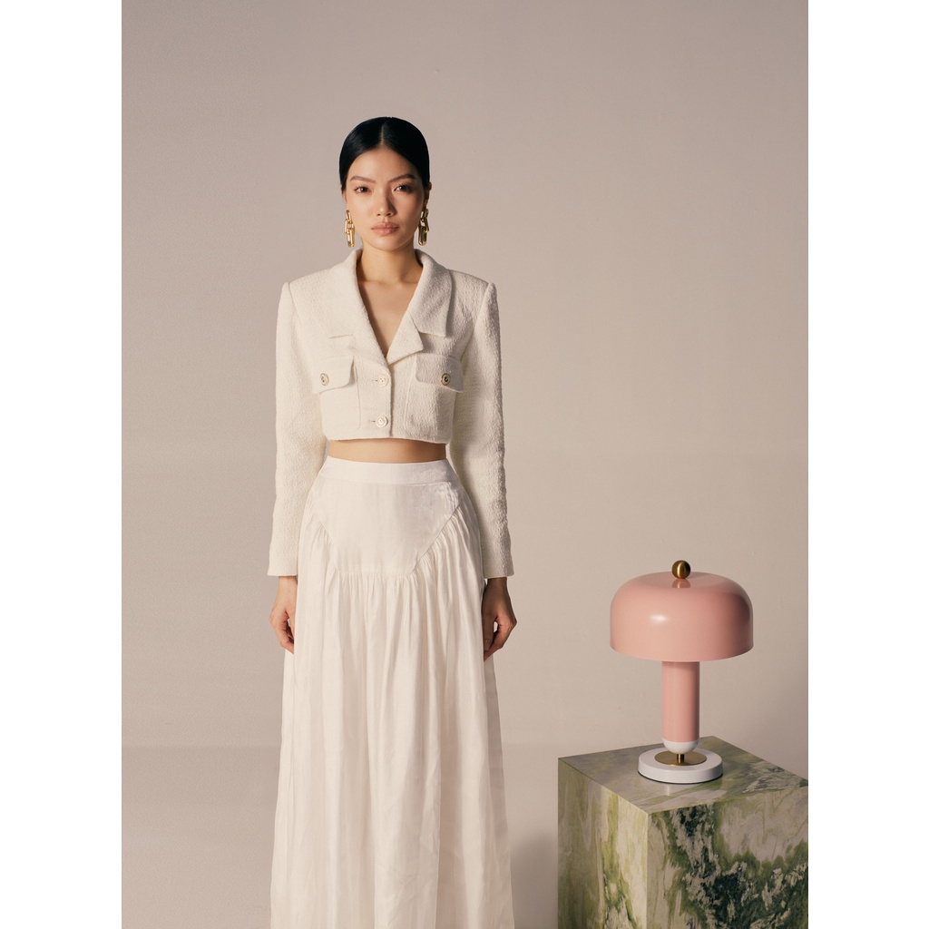 NUDIEYE - Áo blazer tweed dáng ngắn Alma Cropped Tweed Blazer