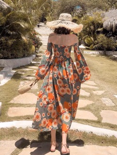ĐẦM MAXI HOA BẸT VAI (KÈM HÌNH THẬT)