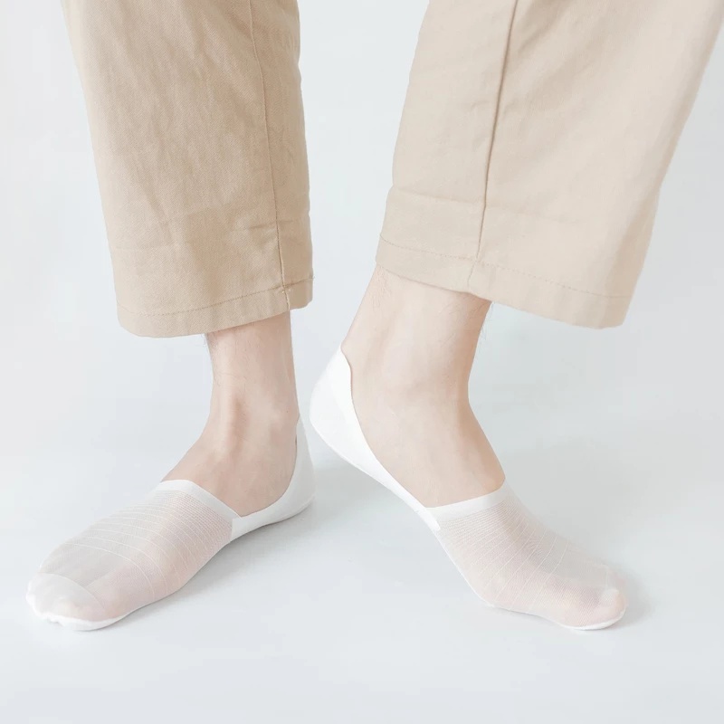1 Pairs Men's Summer Transparent Invisible Mesh Ankle Socks