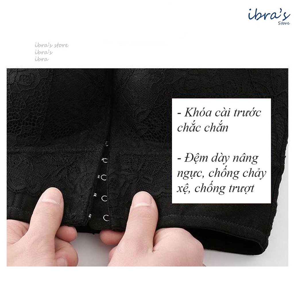 Áo Nâng Ngực Không Dây iBra's Store cài trước tạo khe sexy Áo Lót Bra quây cúp có Gọng sườn cài sau quyến rũ Corset A16